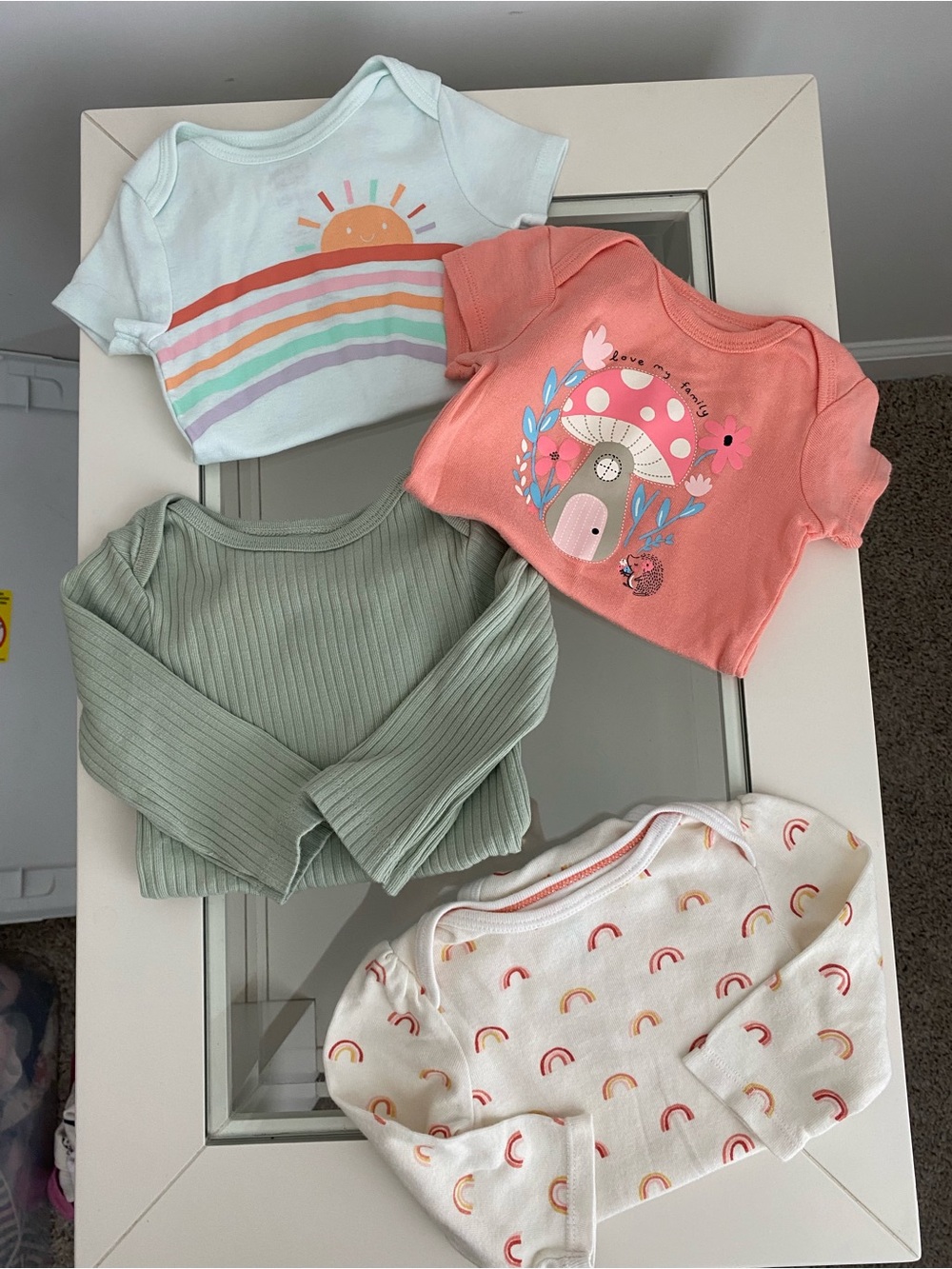 BUNDLE Carters 3 months long sleeve & short sleeve onesies